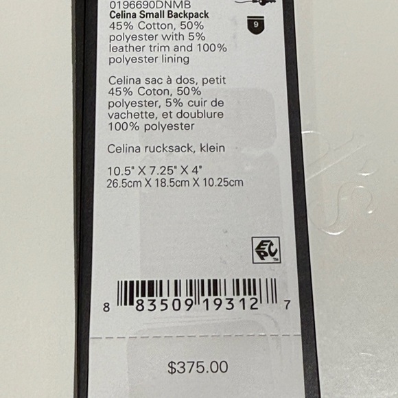 TUMI Voyageur Celina Small Backpack Textured Denim Blue and Grey backpack - Picture 5 of 14